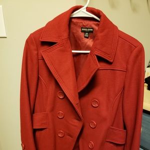 Guess red peacoat coat